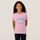 PINKのブルーカーブテキストの美しいガールエナジー Tシャツ (正面フル)
