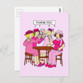 Pinkの女性に対する乳がんサポート ポストカード (正面/裏面)