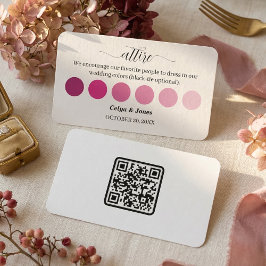 PINKの秋の結婚式の服装コードパレット エンクロージャーカード