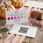PINKの秋の結婚式の服装コードパレット エンクロージャーカード