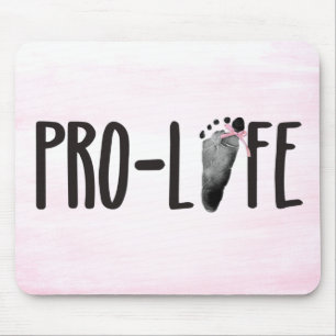PinkのPro-Lifeベビーフットプリント マウスパッド