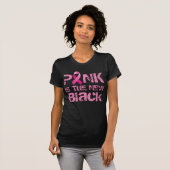 Pinkは新しいブラックリボンTシャツ Tシャツ (正面フル)
