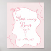 Pinkびんの赤ちゃんシャワーに弓が何個入っているか ポスター (正面)