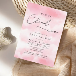 PinKクラウドナイン赤ちゃんシャワー 招待状