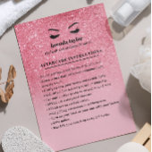 PInkグリッターまつ毛アフターケア手順 名刺