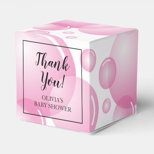 PInkシャボン玉ガールベイビー感謝していシャワーユーパーティー フェイバーボックス (裏面サイド)