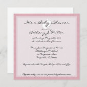 PInkストライプベビーシャワー招待状 招待状 (正面/裏面)