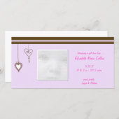 PInkハートベビー発表写真カード 案内状 (正面/裏面)