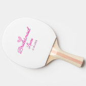 PINKハートミニマルの名前の追加bridesmaidギフト年 卓球ラケット (横)