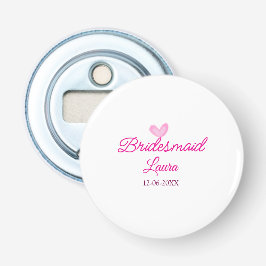 PINKハートミニマルの名前の追加bridesmaidギフト年 栓抜き