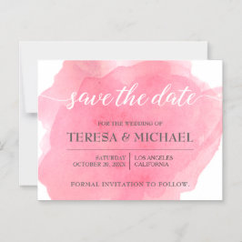 Pinkパーソナライズされたのスクリプ結婚トを保存 マグネット招待状