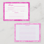 PInkフローラブライダルシャワーレシピ エンクロージャーカード (正面/裏面)