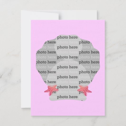 PInkプリンセスマーメイド誕生日パーティーの招待 招待状 (裏面)