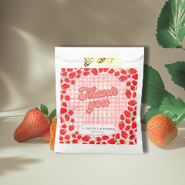 PInkホワイトサンキューレッドストロベリーパーティーフローラ フェイバーバッグ