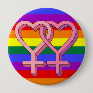 PInkレズビアンシンボルLGBT等値ボタン 缶バッジ