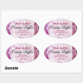 PInkローズキャンディビュッフェステッカー 楕円形シール (シート)
