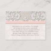 PInkヴィンテージレース結婚式レセプションエンクロージャカード エンクロージャーカード (裏面)