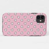 PInk上のリトルホワイトハート Case-Mate iPhoneケース (裏面(横))