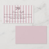 PInk弓&おむつストライプラッフルエンクロージャカード 名刺 (正面/裏面)