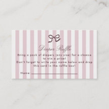 PInk弓&おむつストライプラッフルエンクロージャカード