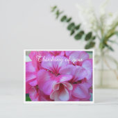 Pink かわいらし Geranium Photo 考える's of You ポストカード (スタンド正面)
