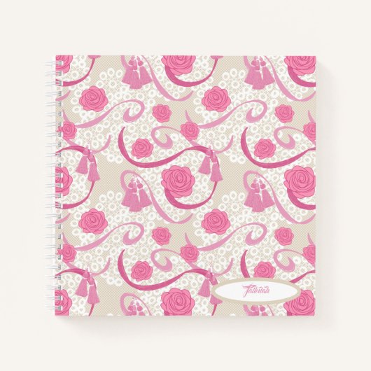 Pink かわいらし Passmenterie Bullet Journal ノートブック (正面)