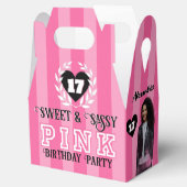 PINK ガーリー Birthday Partyカスタム Photo Any Age フェイバーボックス (オープン)