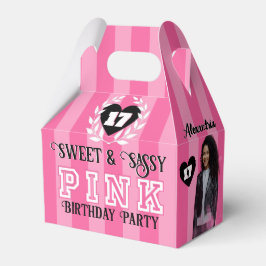 PINK ガーリー Birthday Partyカスタム Photo Any Age フェイバーボックス