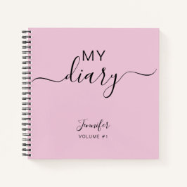 Pink ガーリー Diaryパーソナライズされた Journalあなたの名前 ノートブック