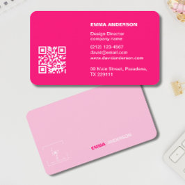 PINK ガーリー Qrコードプロフェッショナルのビジネスロゴ 名刺