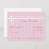 PInk《キリスト教》洗礼式や命名式招待状 招待状 (正面/裏面)
