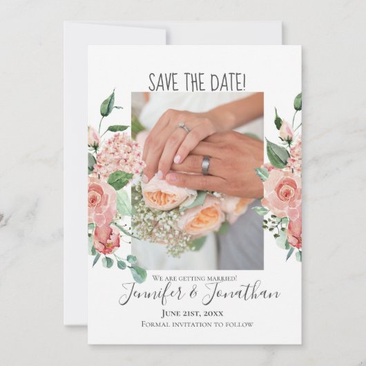 Pink コンテンポラリー Rose写真を保存する セーブザデート (正面)