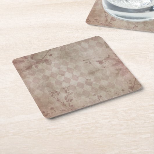 pink スクエアペーパーコースター (アングル)