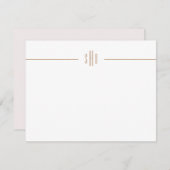 Pink ミニマル + Camelモノグラムノートカードひな形 ノートカード (正面/裏面)