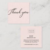Pink ミニマル Thankモダン You Business Card スクエア名刺 (正面/裏面)