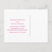 Pink モダン Deco日付ポストカードの保存 案内ポストカード (裏面)