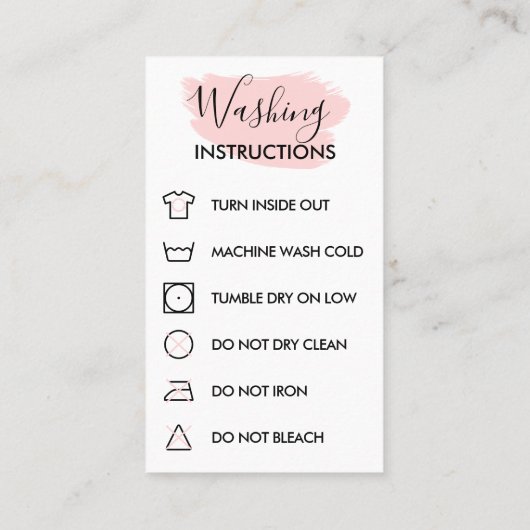 Pink モダン Instructions気に Customizable Logo 名刺 (裏面)