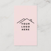 Pink 実在 Estate Agent Photo Logoソーシャルメディア 名刺 (裏面)
