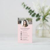 Pink 実在 Estate Agent Photo Logoソーシャルメディア 名刺 (スタンド正面)