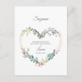 Pink 感謝してい Your Friendsのフローラハート ポストカード (正面)