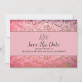 PINK -素朴 Flat日付カードを保存 セーブザデート (正面)