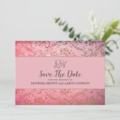 PINK -素朴 Flat日付カードを保存 セーブザデート (スタンド正面)