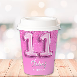 Pink 11 Balloon for a Fun Girl’s Birthday 紙コップ