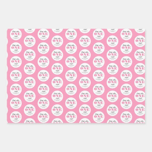 Pink 1st Birthday  ラッピングペーパーシート (正面)