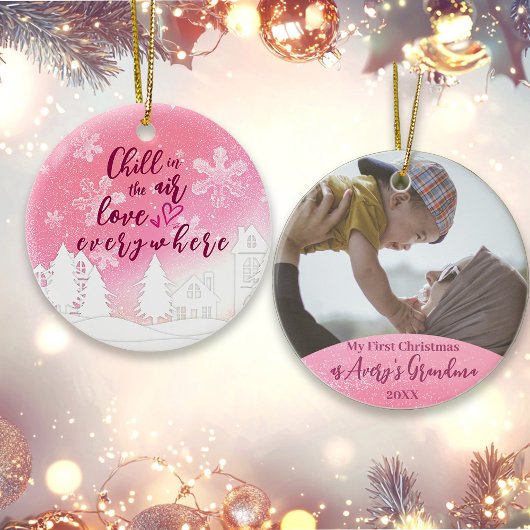 Pink 1st Christmas as Gramona写真 オーナメント