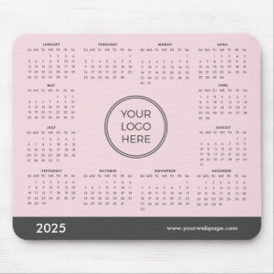 Pink 2025カレンダーのビジネスロゴマウスパッド マウスパッド