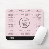 Pink 2026 Business Calendarマウスパッド マウスパッド (マウス)