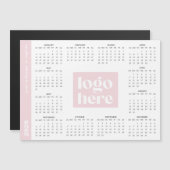 Pink 2026 Business Logo Magnetic Calendar (正面/裏面)