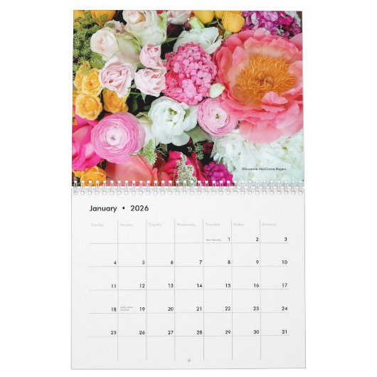 PINK - 2026 Twelve Month Calendar カレンダー (1月 2026)