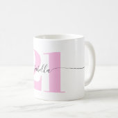Pink 21st Birthday Gift コーヒーマグカップ (正面右)